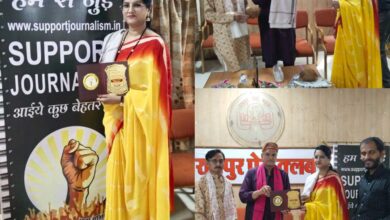 हिंदी पत्रकारिता दिवस पर वैदिक न्यूज की एम् डी सैय्यद सलमा का रायपुर प्रेस क्लब में हुआ सम्मान