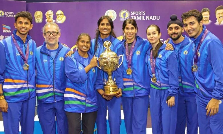 PM Modi ने स्क्वैश वर्ल्ड कप जीतने के बाद भारतीय टीम को दी बधाई, कहा- आपने पूरे देश को… PM Modi ने स्क्वैश वर्ल्ड कप जीतने के बाद भारतीय टीम को दी बधाई, कहा- आपने पूरे देश को…