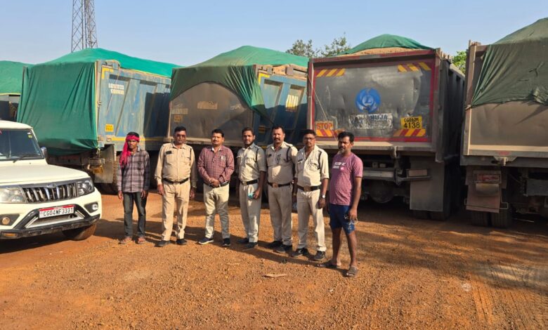 कलेक्टर रायपुर खनिज विभाग द्वारा रात्रिकालीन भ्रमण के दौरान कुल 13 वाहन अवैध परिवहन करते पकड़ी गयी