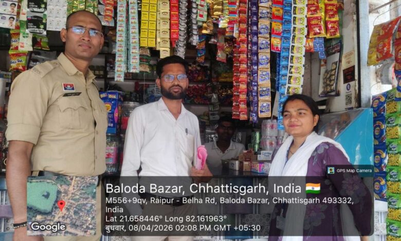 CG  : बलौदाबाजार कोटपा एक्ट के तहत 18 दुकानों पर कार्रवाई, ₹2900 जुर्माना वसूला