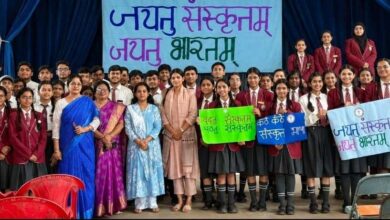 संस्कृत महोत्सव में सालेम इंग्लिश स्कूल द्वारा भव्य शोभायात्रा‌‌ आयोजित
