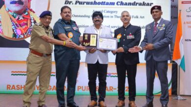 डॉ. पुरुषोत्तम चन्द्राकर को “राष्ट्रीय गौरव पुरस्कार ” नई दिल्ली के कन्वेंशन सेंटर में प्रदान किया गया