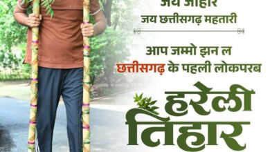 हरेली तिहार पर वित्त मंत्री श्री ओपी चौधरी ने प्रदेशवासियों को दी बधाई
